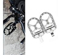 Rest Pedal Motorcycle Floorboard Wide Fat Footrests Pedals For Harley Softail Slim FLS 2012-2017 2016 2015 2014 2013 Pedal Rest Foot Pegs(Silver)
