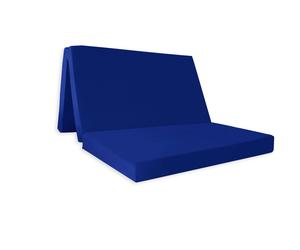 Rest Relax Badenia Double Folding Z Bed Futon Mattress with Protective Travel Cover in Blue | Size: Small Double Rest Relax Blue Small Double