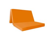 Rest Relax Badenia Double Folding Z Bed Futon Mattress with Protective Travel Cover in Orange | Size: Small Double Rest Relax Orange Small Double