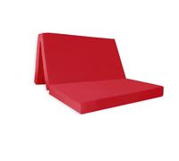 Rest Relax Badenia Double Folding Z Bed Futon Mattress with Protective Travel Cover in Red | Size: Small Double Rest Relax Red Small Double