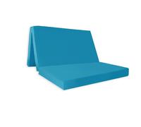 Rest Relax Badenia Double Folding Z Bed Futon Mattress with Protective Travel Cover in Turquoise | Size: Small Double Rest Relax Turquoise Small Double