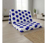 Rest Relax Double Folding Z Bed Mattress, Visco Therapy Badenia, Tri Folding Mattress With Travel Carry Cover, Soccer/blue, 8Cm / 3" Deep