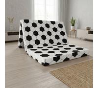 Rest Relax Double Folding Z Bed Mattress, Visco Therapy Badenia, Tri Folding Mattress With Travel Carry Cover, Soccer/black, 8Cm / 3" Deep
