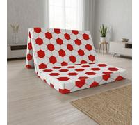 Rest Relax Double Folding Z Bed Mattress, Visco Therapy Badenia, Tri Folding Mattress With Travel Carry Cover, Soccer/red, 8Cm / 3" Deep