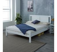 Rest Relax Grace White Wooden Bed Frame | Size: King Rest Relax White King