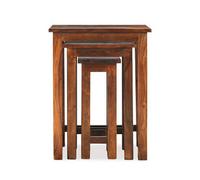 Rest Relax Jaipur Sheesham Chunky Nest Of 3 Tables Brown