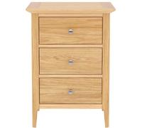 Rest Relax Keswick Oak 3 Drawer Bedside Beige