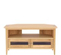 Rest Relax Keswick Oak Glazde Corner TV Unit in Beige Rest Relax Beige
