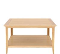 Rest Relax Keswick Oak Square Coffee Table With Shelf Beige