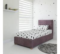 Kelly Upholstered Ottoman Storage Bed, Plush Velvet Fabric Aspire Rose Single