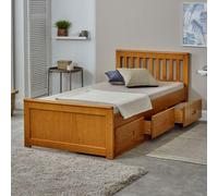Rest Relax Maxine Wooden Storage Cabin Bed in Brown | Size: Single Rest Relax Brown Single