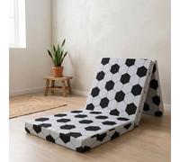 Rest Relax Single Folding Z Bed Futon Mattress, Visco Therapy Badenia, Lightweight Space Saving Guest Bed, Soccer/red, 8Cm / 3" Deep