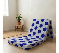 Rest Relax Single Folding Z Bed Futon Mattress, Visco Therapy Badenia, Lightweight Space Saving Guest Bed, Soccer/blue, 8Cm / 3" Deep