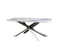Rest Relax Soren Ceramic Dune Dining Table Gloss Finish Beige