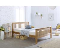 Rest Relax Summer Waxed Pine Wooden Bed Frame in Beige | Size: Double Rest Relax Beige Double