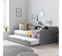 Rest Relax Trent Wooden Guest Single Bed With Trundle Grey