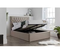 Rest Relax Wilford Oatmeal Fabric Ottoman Bed in Natural | Size: Double Rest Relax Natural Double