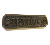 REST ROOM Door Sign Solid Brass with a Antique Broze Finish 10.5 x 3 cm comes with Screws, Ideal for Bathroom at Home or Business DSN-21-AB