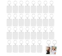 RESTALLADNWEST 32 Pcs Acrylic Blank Photo Keyrings, Double Sided Blank Insert Photo Keychains Personalised Clear Photo Key Rings with Split Ring for Crafting Gift for Family Friends Photo (4 x 5.5cm)