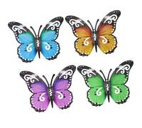 RESTALLADNWEST 4 PCS Large Metal Butterfly Garden Ornaments Outdoor, Metal Wall Art Big Butterfly Decorations for Outside Garden Shed Fences Yard Decorations Wall Hanging（27 * 22CM）