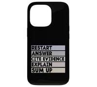 Restart Answer Cite Evidence Funny Citation English Teacher Case for iPhone 13 Pro