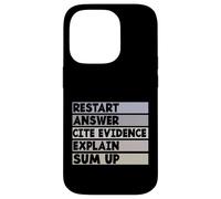 Restart Answer Cite Evidence Funny Citation English Teacher Case for iPhone 14 Pro