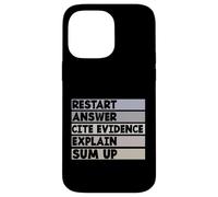 Restart Answer Cite Evidence Funny Citation English Teacher Case for iPhone 14 Pro Max