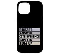 Restart Answer Cite Evidence Funny Citation English Teacher Case for iPhone 15