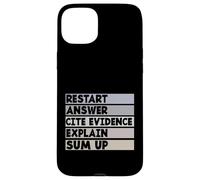 Restart Answer Cite Evidence Funny Citation English Teacher Case for iPhone 15 Plus