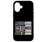 Restart Answer Cite Evidence Funny Citation English Teacher Case for iPhone 16