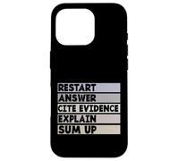 Restart Answer Cite Evidence Funny Citation English Teacher Case for iPhone 16 Pro