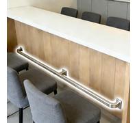 Restaurant Aisles Bar Step Rail for Shop Decorations, Heavy Duty Bar Foot Rest Rail Kit for Indoor/Outdoor Use, DIY Installation Square Tube Railings(Gold,5ft/152cm)