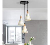 Restaurant Bar Café,Hanging Light,Three Heads LED During Lighting,E27 Nordic Boutique Decoration Concise Iron Art Chandelier Lighting-White. 3 Discs