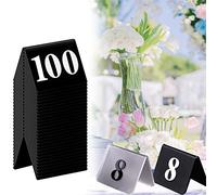 Restaurant Bar Place Table Marker, Stackable Table Number Cards, Digital Restaurant Card, for Indoor Or Outdoor Party Events to Guide Guests to Their Seats (Black Frosted 1) (Black Frosted 1 25)