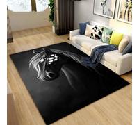 Restaurant Carpet 3D Printing Animal Horse 100 X 200 Cm - Indoor Doorway Non-Slip Floor Mat Carpet - Soft Touch - Polyester - Easy To Clean - Suitable For Kitchen, Table, Home, Office /4467613001644
