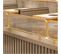 Restaurant Divider Panels Translucent Glass Partition for Dining Table Separator Work Surface Ideal for Privacy and Space Management Gold Finish
