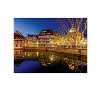Restaurant La Corde à Linge on Place Benjamin Zix in Strasbourg，Puzzles 1000 Piece, Teens Boys Girls Puzzles Sturdy Tight Fitting Pieces,Letters On Back for Ideal Challenging And Gift（38x26cm）-AU64