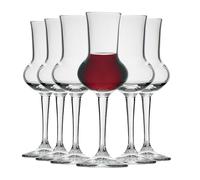 6x Sherry Liqueur Glasses Set Bormioli Glass Stemmed Schnapps Goblets 80ml