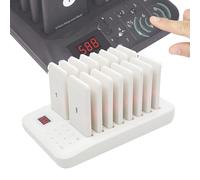 Restaurant Pager, Restaurant Wireless Pager, 3 Ways Prompting, 16 Receivers/ 3 Digit Number(998indivual), Wireless Transmission/Strong Signal(300-500m), Super Long Standby(200h),A