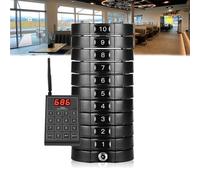Restaurant Pager System, 1Pcs 999 Channels Calling Keypad + 10/20/30 Pcs Coasters,Wireless Distance 500m, 3 Calling Modes, Chip Protection, for Restaurant, Hotel,10pcs