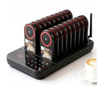 Restaurant Pager System, 20 Wireless Beepers with 500M Range, Multi-Alert Modes, Digital Display, for Coffee Shops, Food Courts and Fast Food