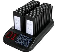Restaurant Pager System, 20 Wireless Buzzers with Vibration Flash Buzzer Modes, Touch Control, Waterproof for Coffee Shops, Food Courts and Fast Food