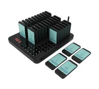 Restaurant Pager System 30 Pagers, 16 Buzzers Vibration Flashing Wireless Calling Guest Social Distancing, Restaurant Buzzer Pagers, 1640ft Long Range for Food Truck, Bars, Food