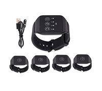Restaurant Pager System, 433.92MHz Wireless Caregiver Pager Multi Wrist Pager Restaurant Buzzer Pagers IPX7 Waterproof Wireless Calling System, Watch Receiver for Elderly (4 for 1)