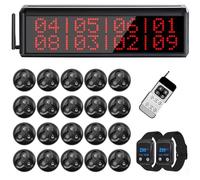 Restaurant Pager System Wireless Calling System Beeper Pager with 1 Number Display Host/Black Color 3-Key Call Buttons with Cancel/2 Wrist Watches for Restaurant Cafe Bar