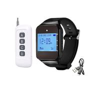 Restaurant Pager with LED Display Waterproof Emergency Wireless Waiter Calling System Watch Receiver for Senior Care