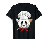 Restaurant Panda Chef Cook Culinary Kitchen Cooking Lover Value Graphic T-Shirt, Men, Black, L