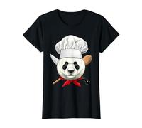 Restaurant Panda Chef Cook Culinary Kitchen Cooking Lover Value Graphic T-Shirt, Women, Black, L