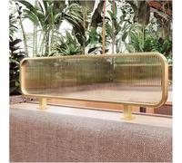 Restaurant Partition Panels - Hotpot Work Surface Divider with Iron & Frosted Glass Strip, Stylish Gold Finish - Functional Space Separator