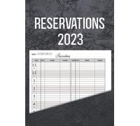 Restaurant Reservations LogBook: Reservation book with 2 columns and time slots - 365 undated pages.